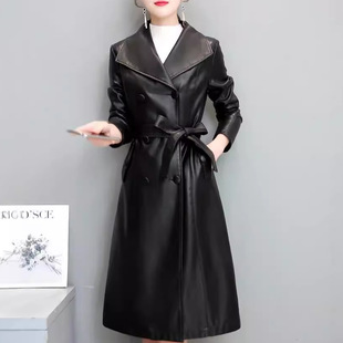 巨好看的外套女款2025秋冬装新款休闲大码pu皮衣时尚中长款风衣