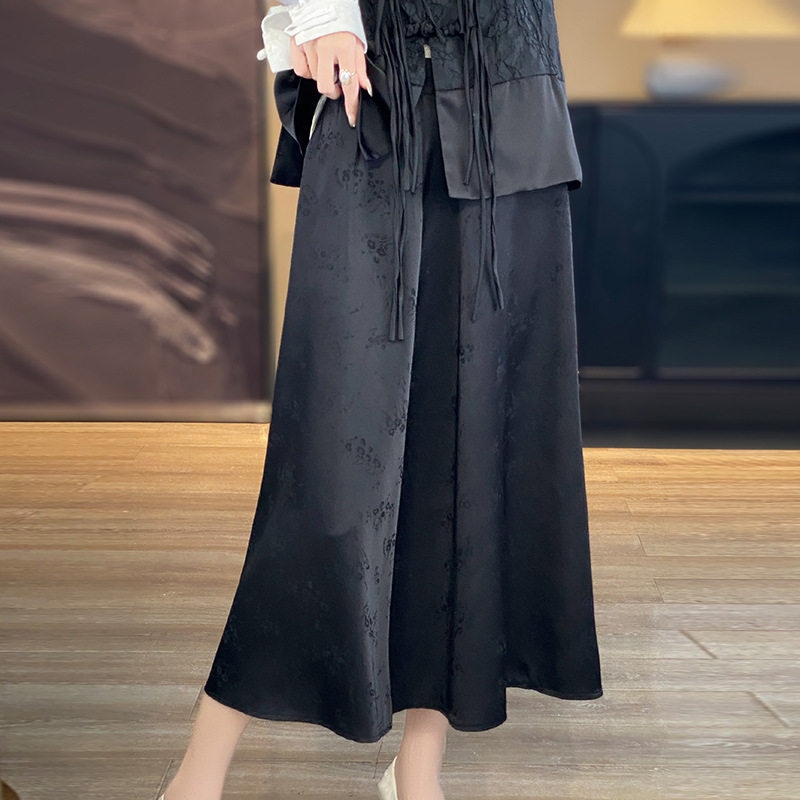黑色巨好看半身裙2026春夏新款高腰气质时尚纯色中长款A字裙子女