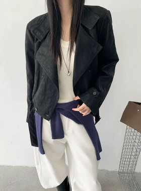 适合小个子的厚短款皮衣外套女款2026秋复古修身帅气机车pu皮夹克