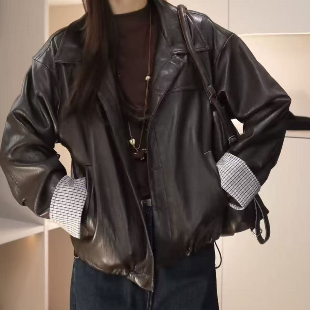 巨好看皮衣外套女款2026春秋新款简约大气时尚百搭机车服PU皮夹克