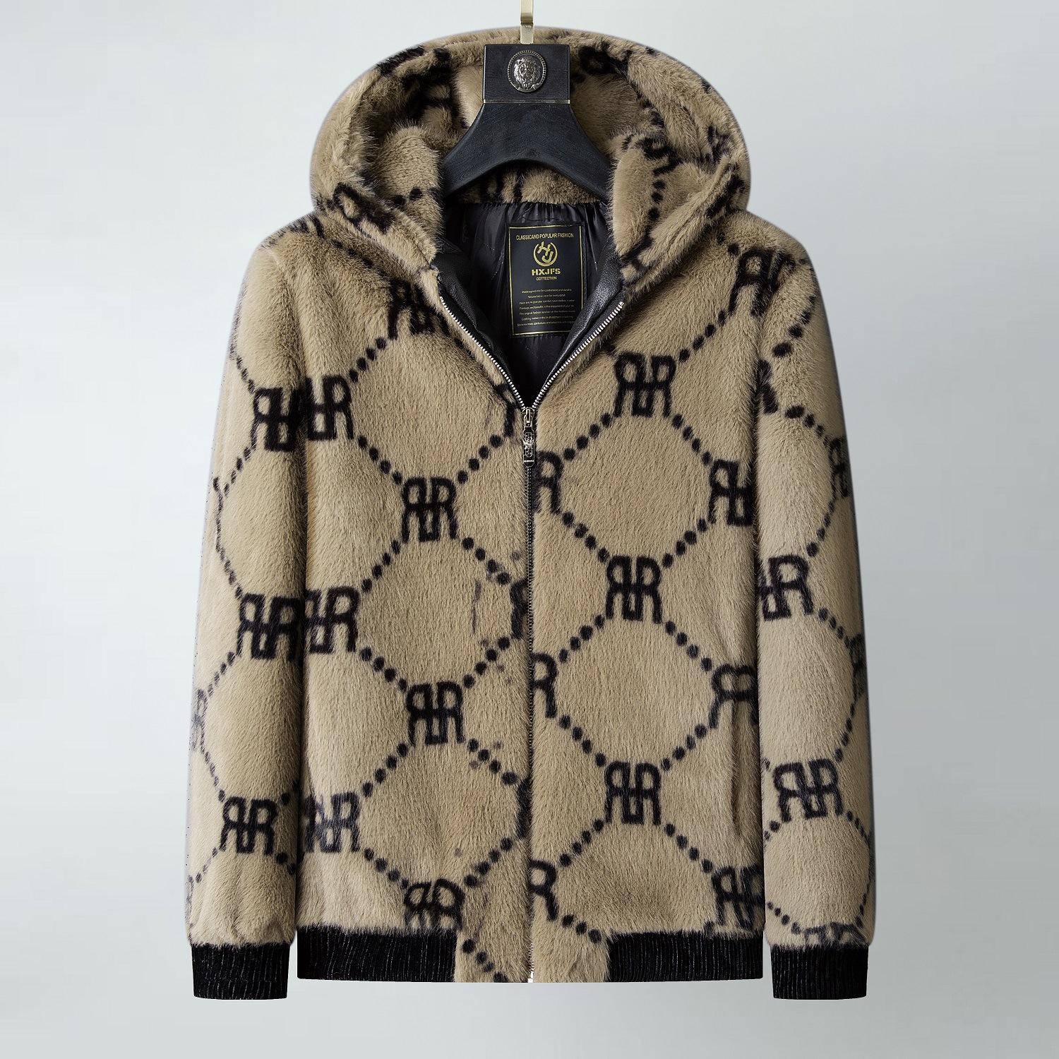 男生冬装外套2025新款加厚保暖仿水貂金貂绒海宁皮草皮衣夹克男装