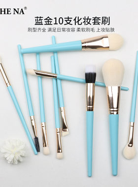 新款蓝金10支全套美妆工具化妆刷软毛套装散粉影刷沧州化妆刷