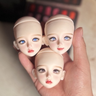 纯手绘真人六分娃头单头mjd成品改妆BJD娃娃可换眼珠