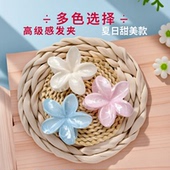 夏日薄荷曼波鸡蛋花抓夹晕染高级感花朵鲨鱼夹甜美后脑勺立体发夹