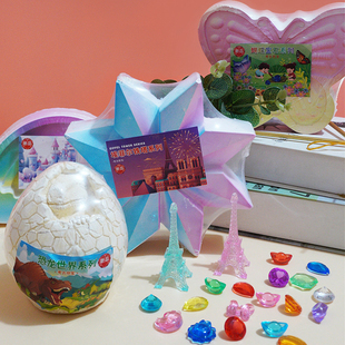 儿童挖宝石考古挖掘扣化石宝藏盲盒夜光男女孩七彩宝石小石头玩具