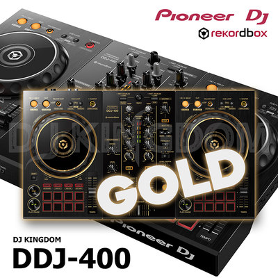 先锋DDJ-400N金色版本适用于ekordbox的双通道入门级DJ数码控制器