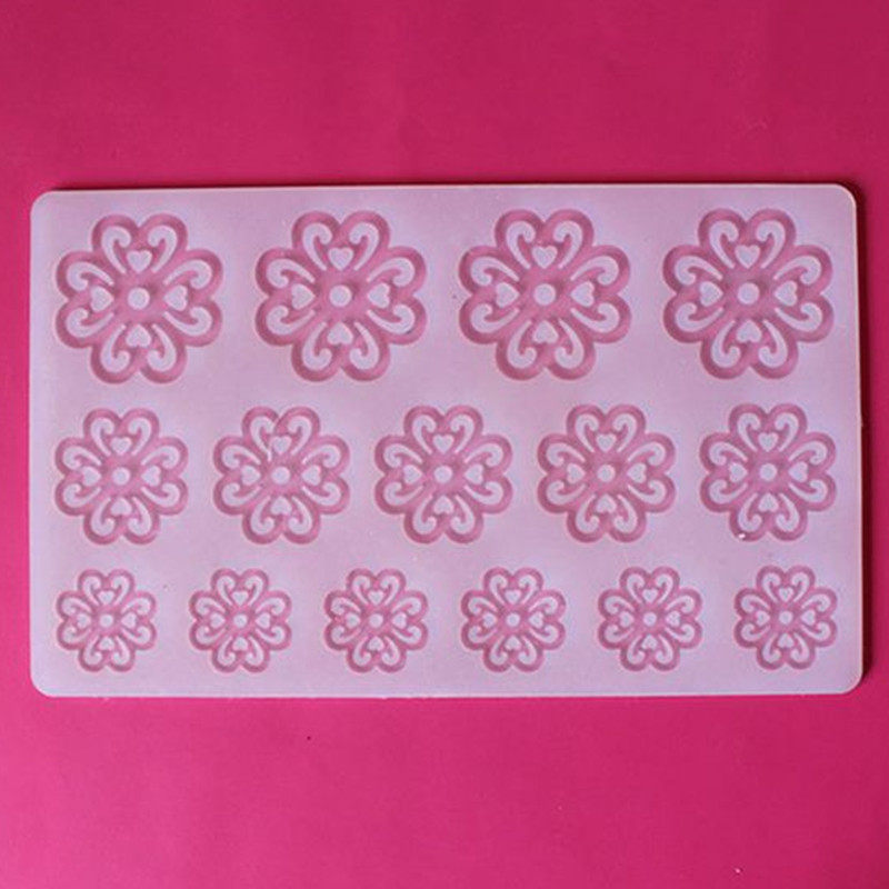 食品巧克力硅胶模具白色大号心形八瓣花瓣蛋糕点心装饰插件翻糖艺