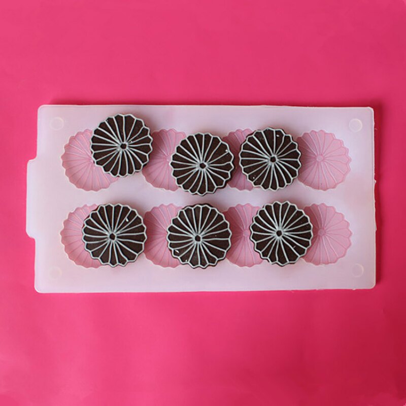 巧克力模具食品硅胶柠檬切片生日蛋糕点心甜品台纸杯装饰插件菊花