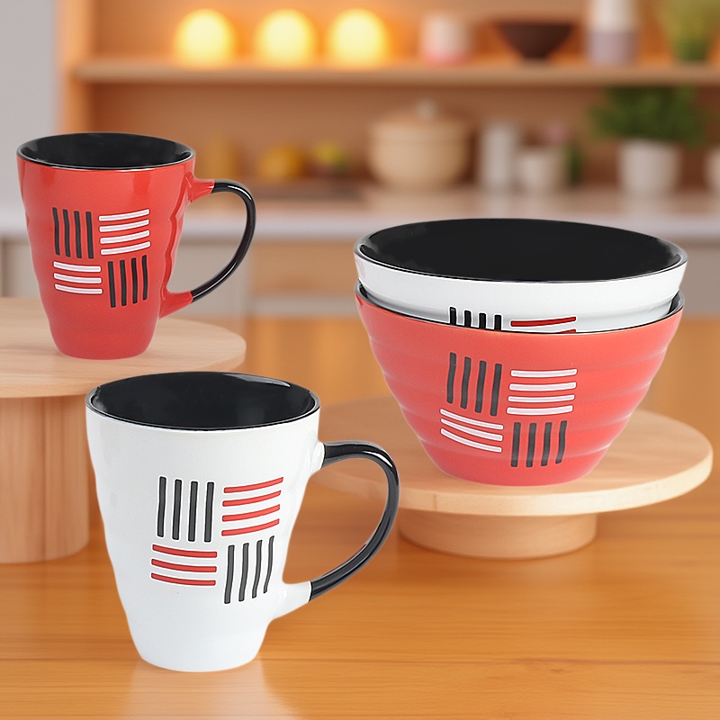 陶瓷刷牙杯面碗早餐餐具套装