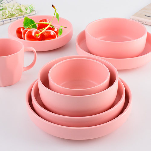 粉色少女心陶瓷碗盘一人食餐具