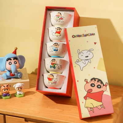 蜡笔小新儿童碗餐具套组樱桃小丸子儿童饭碗生日礼品20025新款碗