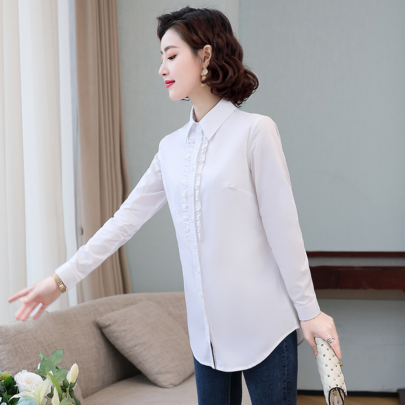 New solid color simple long sleeve collar slim fit professional shirt