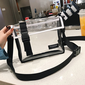 小包包女百搭2020新款 潮ins超火斜挎学生韩版 透明果冻单肩蹦迪包