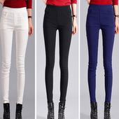 高腰韩版 女裤 糖果色大码 打底裤 新款 学生小脚裤 修身 弹力铅笔裤 子夏