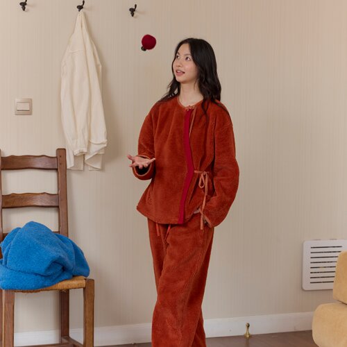 朵朵可可女特厚双面绒中式家居服