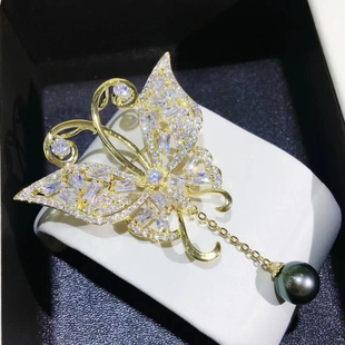 蝴蝶胸花胸针别针 DIY首饰配件微镶 经典 款 吊坠通用款