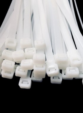 优质新料加粗加韧白色塑料自锁式尼龙扎带强力卡扣4X150mm多型号