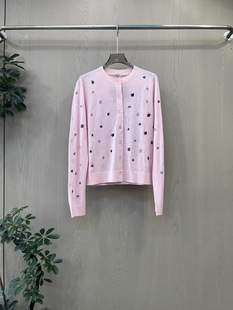 开衫 瑞瑞欧货2026年春季 百搭显瘦刺绣羊毛长袖 时尚 上衣8815 新款