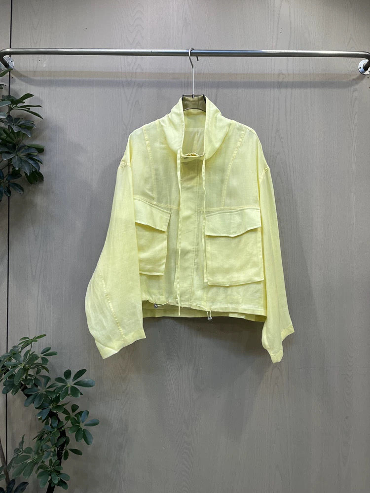 瑞瑞欧货2026年春季新款时尚百搭显瘦系绳领子长袖上衣3367