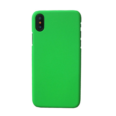 适用纯绿色适用于iPhoneXS深绿色手机壳 苹果XSmax磨砂塑胶薄半包