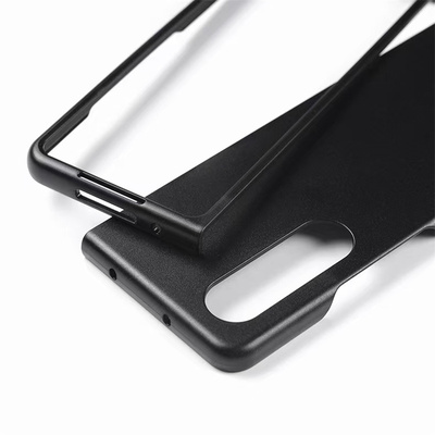 适用三星ZFold4手机壳PC磨砂黑透FLip4半包硬壳薄保护套