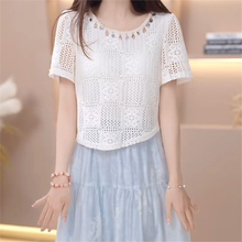 高级莱赛尔天丝蕾丝拼接假俩件礼服裙2025夏季新款中年妈妈连衣裙