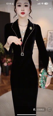 法式连衣裙小众礼服裙女小黑裙赫本风丝绒轻奢高级感黑色高端收腰