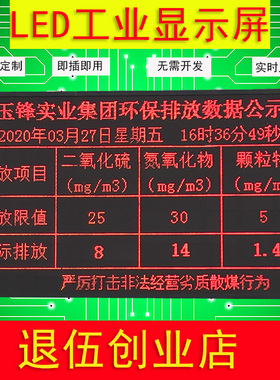 led显示屏二次开发LED看板modbusRTUTCP车间电子看板plc环境监测