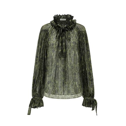 棕榈壁花木耳领上衣 INTOTHEEAST  E1JBSSTP21026GR