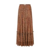 INTO E1DGAW132TN21SK 棕调繁花真丝半裙 THE EAST