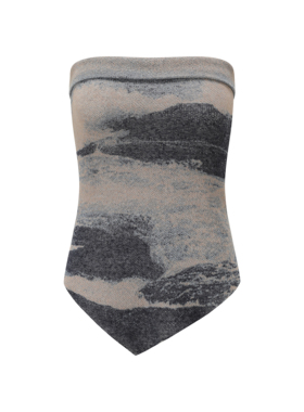 SWAYING KNIT 翻边大海提花抹胸 SW26SS1T04C1S