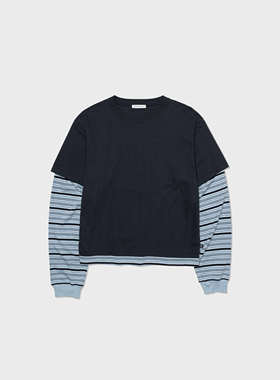 LOW CLASSIC 条纹叠穿式长袖T恤 LC253TS06