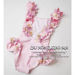 女童泳衣女宝宝甜美可爱花朵连体游泳装 夏季 连体衣 2026新款 韩版