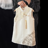 新中式 洋气国潮女童旗袍2025儿童国风刺绣立领背心裙无袖 连衣裙子