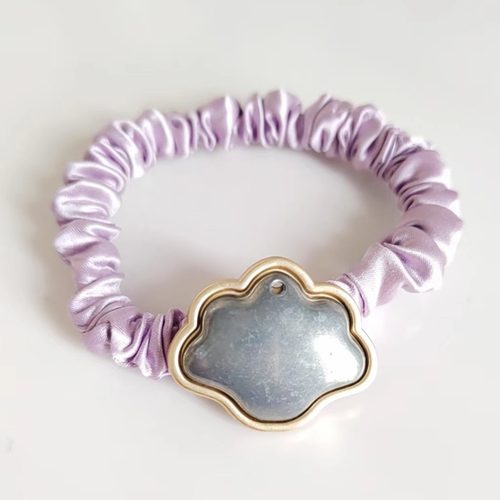 宋锦螺钿DIY真丝彩色高品质发圈国风儿童成人发绳金属底托-非成品