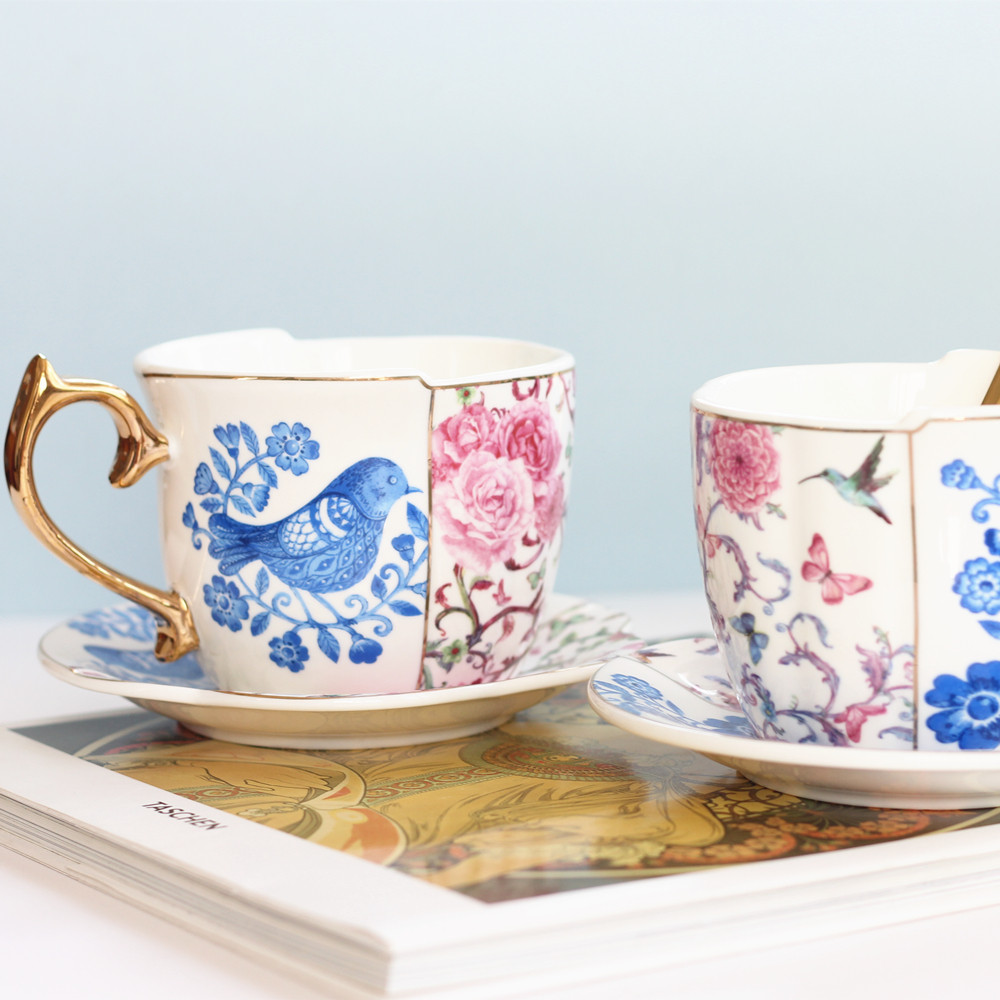 出口欧洲 小奢华不对称宫廷风咖啡杯碟 /下午茶咖啡杯套装 礼物杯|ruв категории посуда, кофе, кофе - от Buy2taobao.com для оказания профессиональной услуги покупки агента Taobao