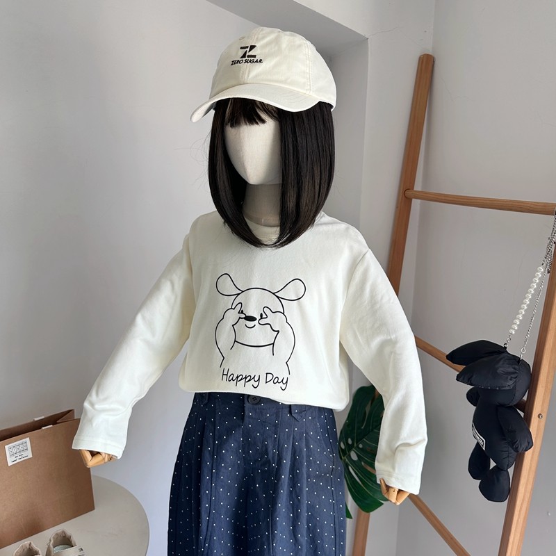 品牌童装2025秋季新款儿童卡通长袖T恤衫男女圆领百搭厚款打底衫