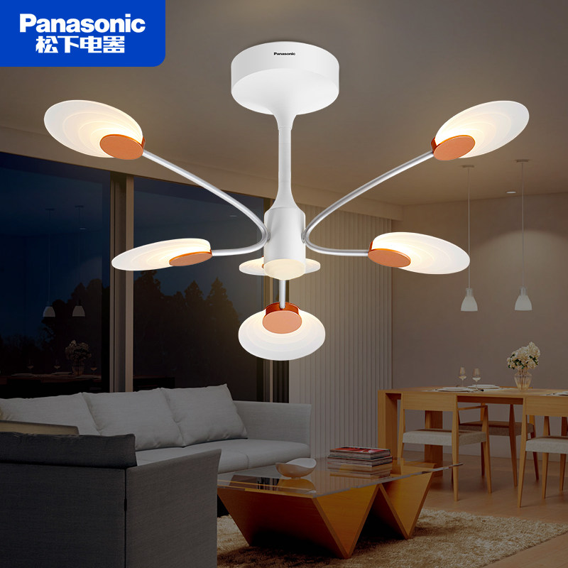 松下led客厅吊灯翎语小客厅简约现代创意个性6头餐厅卧室花灯8606_虎窝淘