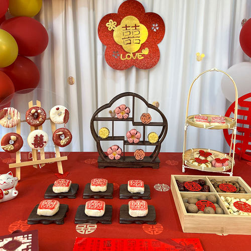 中式结婚甜品台展示架宋代点心盘