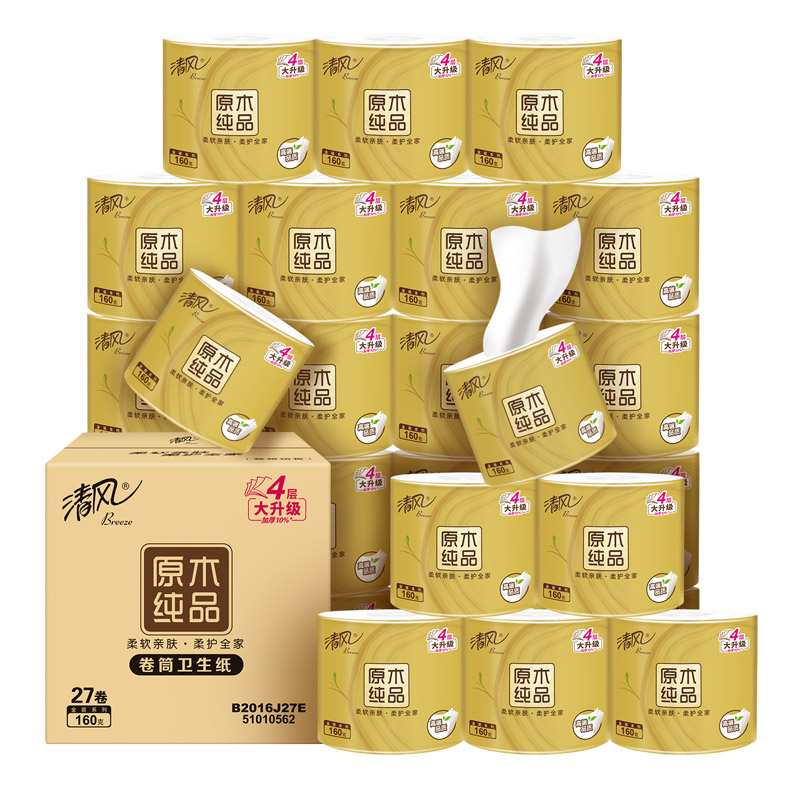 清风卷纸金装4层160克27卷