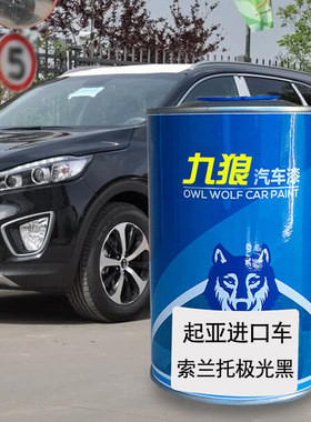 九狼汽车漆起成品亚漆原车漆补色索兰托极光黑纯情白金属银亮白色