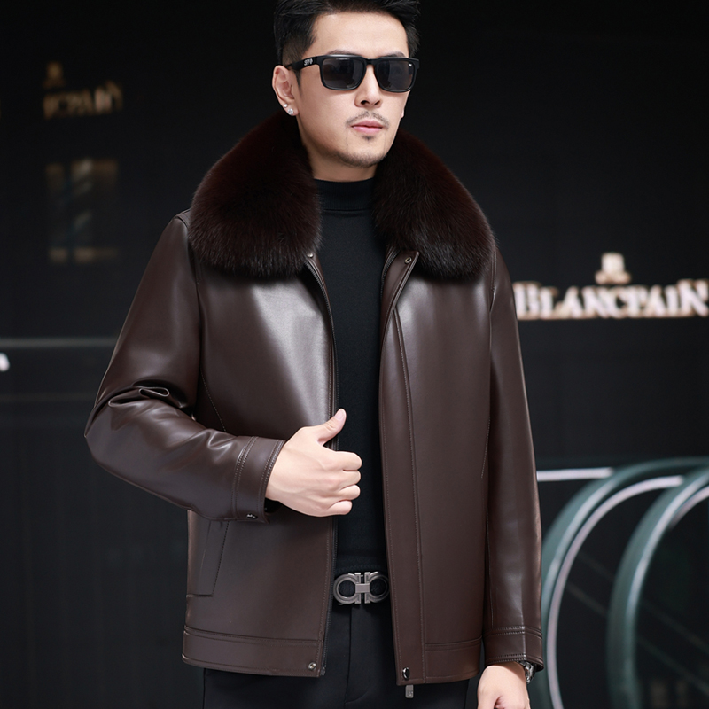 中老年真皮皮衣男爸爸装