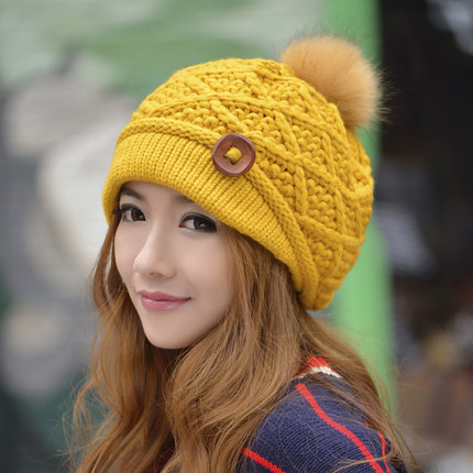 卓朵新款帽子女士韩版 潮 冬天  针织帽 毛线帽 韩国 秋冬兔毛帽