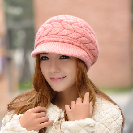 卓朵 帽子  秋冬天冬季韩版 女士兔毛帽子毛线帽 潮 保暖针织帽