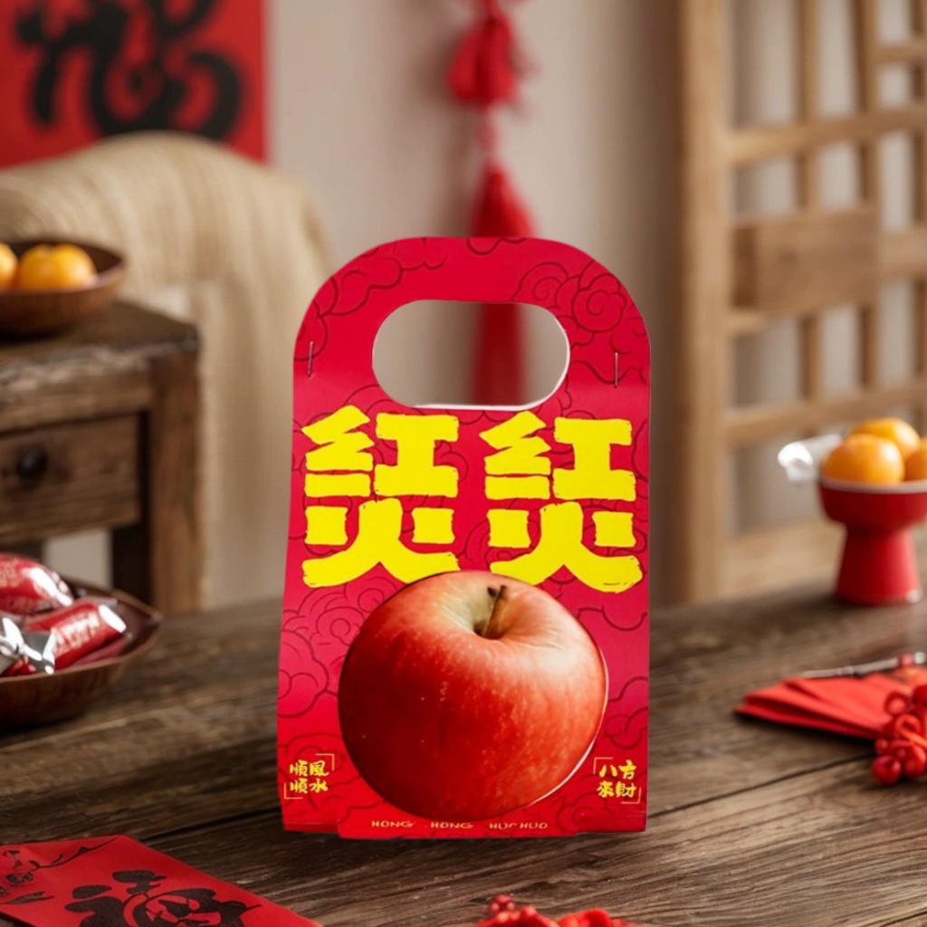 红红火火大吉大利心想事成橙子苹果水果包装盒橘子单双个礼品纸盒