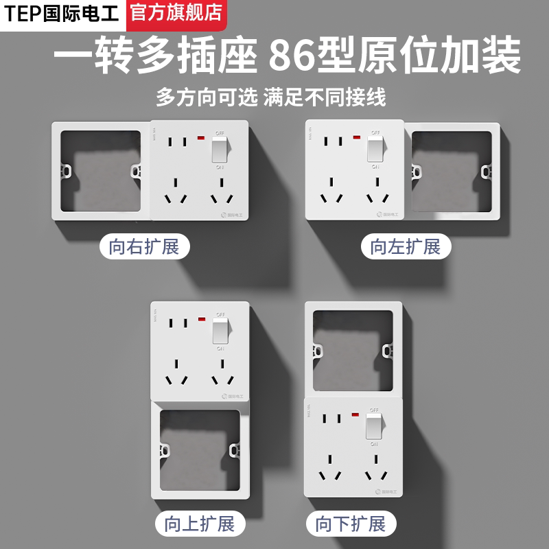 国际电工86型一体明装拓展底盒图片