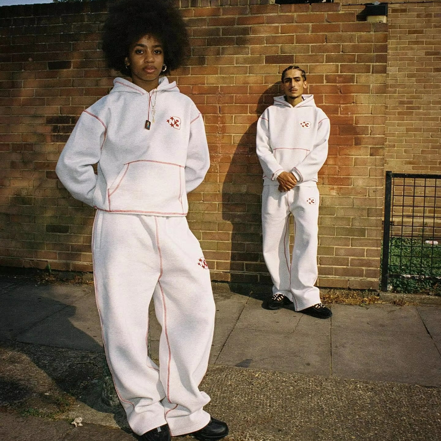 独立站Y2K跨境新款抓绒字母刺绣运动裤连帽卫衣帽衫套装休闲男女