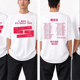 韩团服饰T恤世界巡演BTS T恤Bangtan Comeback T恤 2026