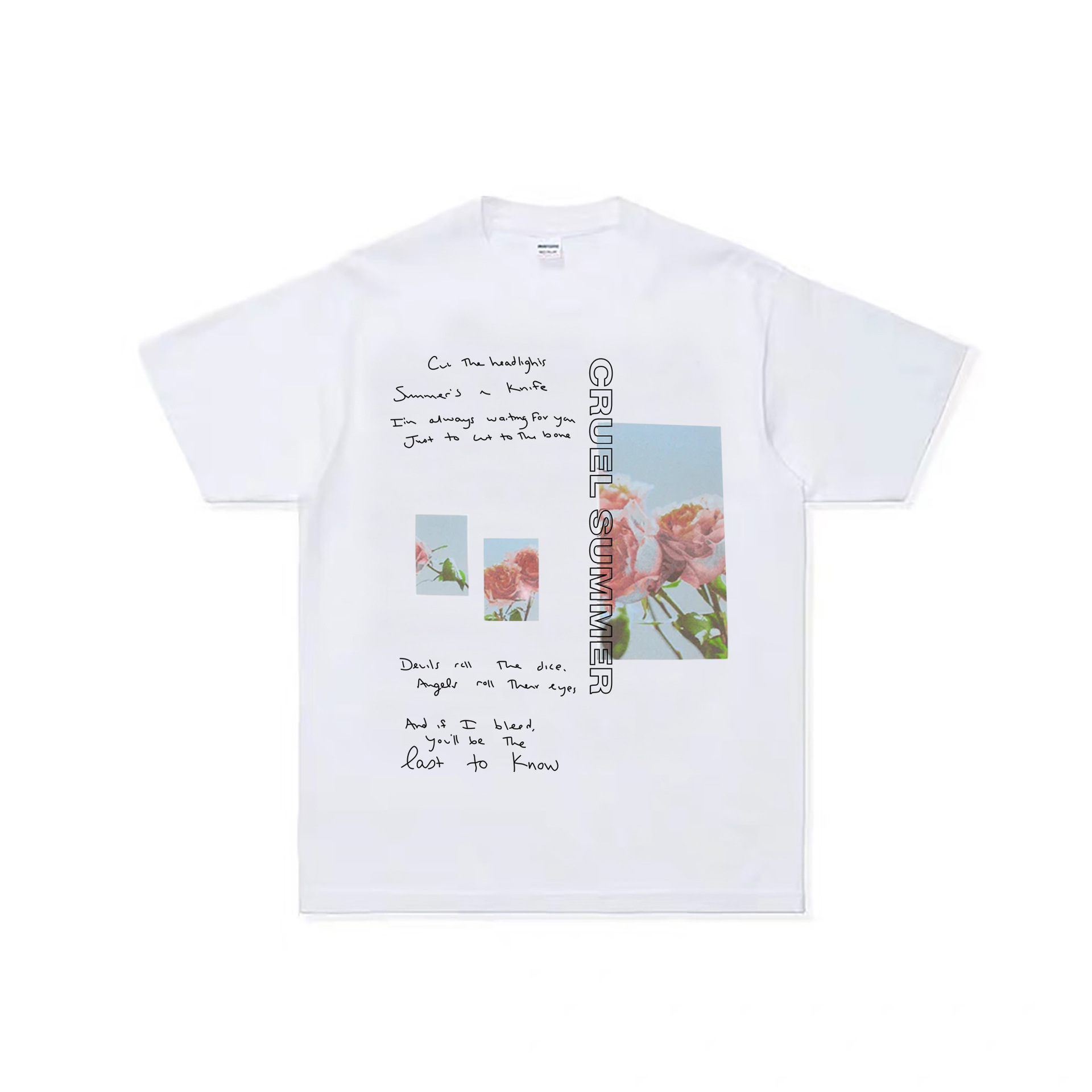 Taylor swift 霉霉同款 残夏 CRUEL SUMMER 泰勒周边圆领短袖T恤