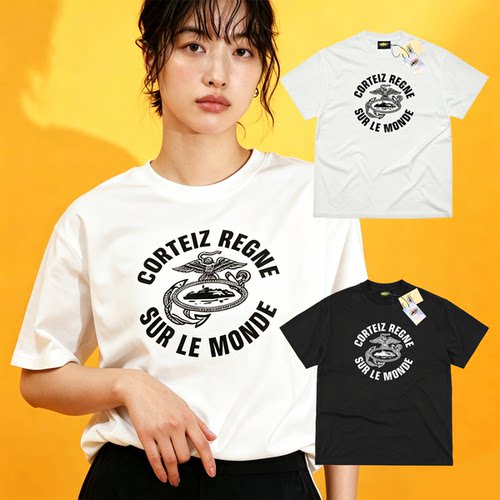 美式复古Corteiz Eagle Regne Sur Le Monde TeeWhite老鹰印花T恤